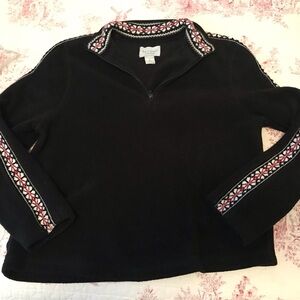 Sonoma 1/4 Zip Up Fleece Fair Isle Pullover